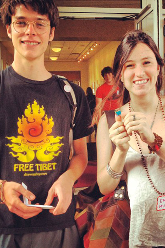 kieran tagging incoming freshman with heart photo